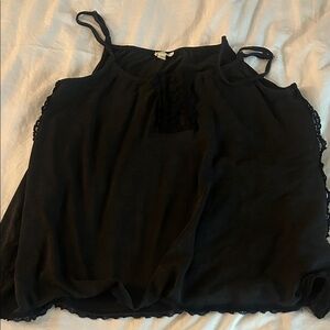 POL Black Lace Trim Camisole